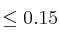 \leq 0.15