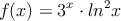 f(x)=3^{ x }\cdot { ln }^{ 2 }x