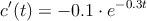 c^\prime(t)=-0.1 \cdot e^{-0.3t}