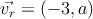 \vec{v_r} = (-3,a)