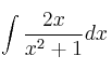 \int \frac{2x}{x^2+1}dx