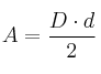A = \frac{D \cdot d}{2}