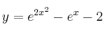 y = e^{2x^2}-e^x-2 y = e^{2x^2}-e^x-2