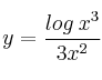 y = \frac{log \: x^3}{3x^2} y = \frac{log \: x^3}{3x^2}