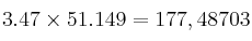 3.47 \times 51.149 =177,48703