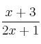 \frac{x+3}{2x+1}