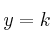 y=k