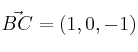 \vec{BC}=(1,0,-1) \vec{BC}=(1,0,-1)