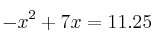 -x^2+7x = 11.25