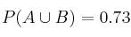 P(A \cup B)= 0.73